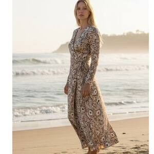 NATALIE MARTIN GEORGIA WRAP - VINTAGE FLOWERS AMETHYST Size Small